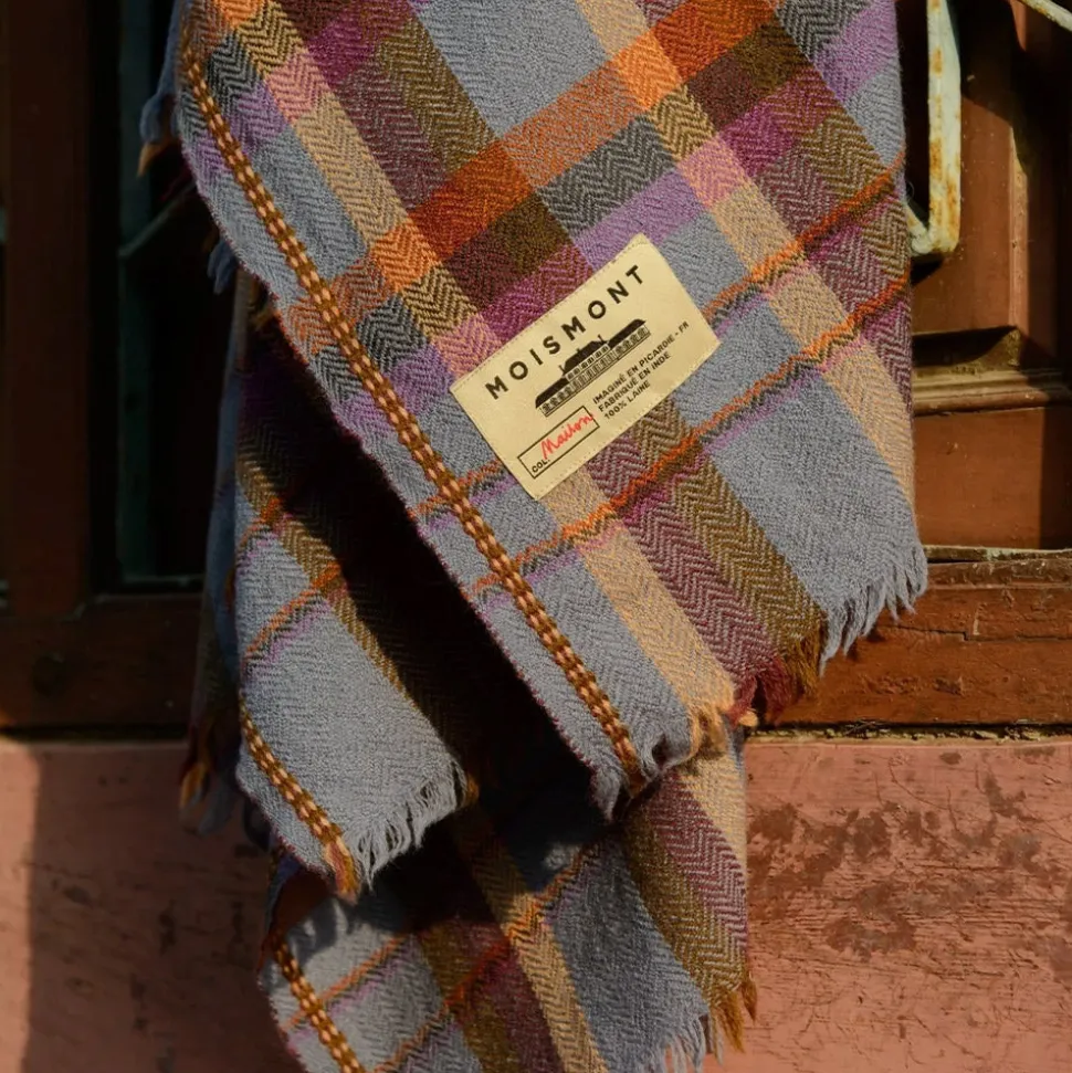 1050 MOISMONT Plaids & Couvertures-Plaid en laine n°82 - Cloud - Moismont