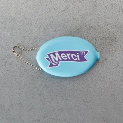 Femme 2175 DONGGUAN Les Accessoires Merci|Porte Clés-Porte clé monnaie Merci - Bleu