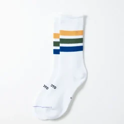 Femme ROTOTO Chaussettes|Chaussettes-- Chaussettes 3 bandes - Bleu/Vert/Jaune