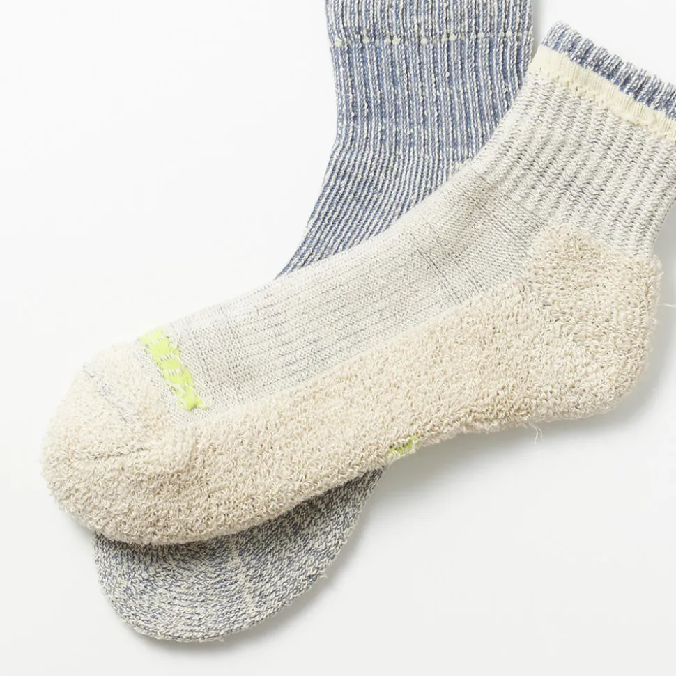 Femme Rototo Chaussettes|Chaussettes-- Chaussettes courtes chinées - Bleu