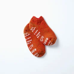 Femme ROTOTO Chaussettes|Chaussettes-- Chaussettes Sockslipper - Rouge/Marron