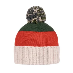 Femme Santacana Bonnets-- Bonnet en laine et cachemire - Ponpon - Rayés Arena