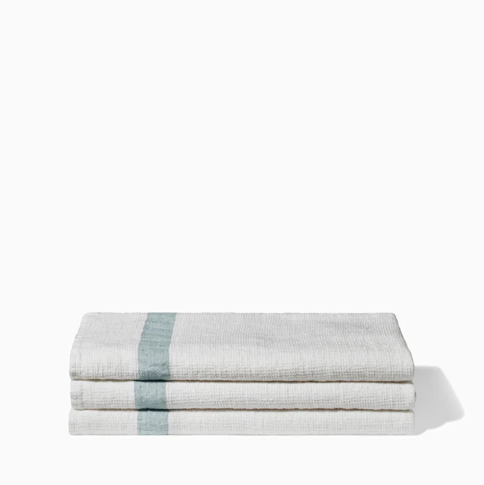 200 LINTEX Serviettes De Table|Serviettes De Bain En Lin-Serviette de bain en lin - Nid d'abeille - Bande Gris Vésuve