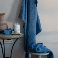 200 LINTEX Serviettes De Table|Serviettes De Bain En Lin-Serviette de bain en lin - Waffle - Bleu Paros