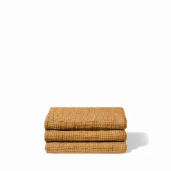200 LINTEX Salle De Bain : Esprit Japonais|Serviettes De Table-Serviette de bain en lin - Waffle - Jaune Asahi