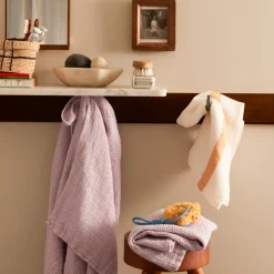 200 LINTEX Salle De Bain : Esprit Japonais|Serviettes De Table-Serviette de bain en lin - Waffle - Parme Fuji Iro