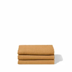 200 LINTEX Salle De Bain : Esprit Japonais|Serviettes De Table-Serviette de bain en lin - Nid d'abeille - Jaune Asahi