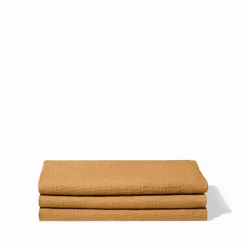 200 LINTEX Salle De Bain : Esprit Japonais|Serviettes De Table-Serviette de bain en lin - Nid d'abeille - Jaune Asahi