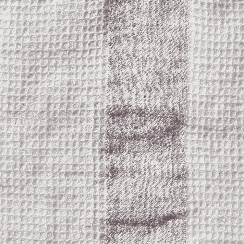 200 LINTEX Salle De Bain : Esprit Japonais|Serviettes De Table-Serviette de bain en lin - Nid d'abeille - Bande Parme Fuji Iro