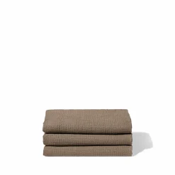 200 LINTEX Maison De Campagne|Serviettes De Table-Serviette de bain en lin - Nid d'abeille - Brun Cha Iro