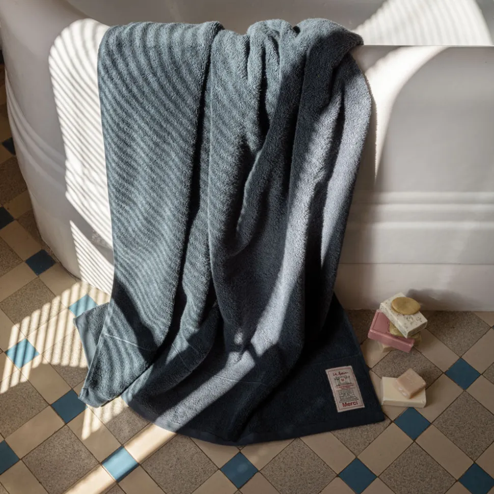 2100 GAZEX Sélection De Bain Merci|Serviettes De Table-Serviette de bain en éponge - Bleu Pétrole