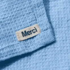 200 LINTEX Serviettes De Table|Serviettes Invités-Serviette de bain invité en lin - Nid d'abeille - Bleu Tyrrhénien