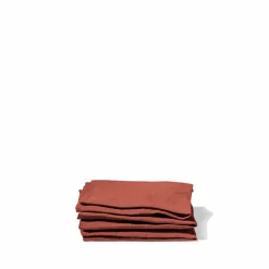200 LINTEX Serviettes De Table-Serviette de table en lin lavé - Rouge Urushi