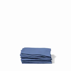 200 LINTEX Serviettes De Table-Serviette de table en lin lavé - Bleu Paros