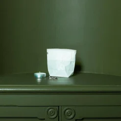 MERCI Guirlandes & Bobines|Maison De Campagne-Set de 4 lanternes en papier - Blanc et argenté