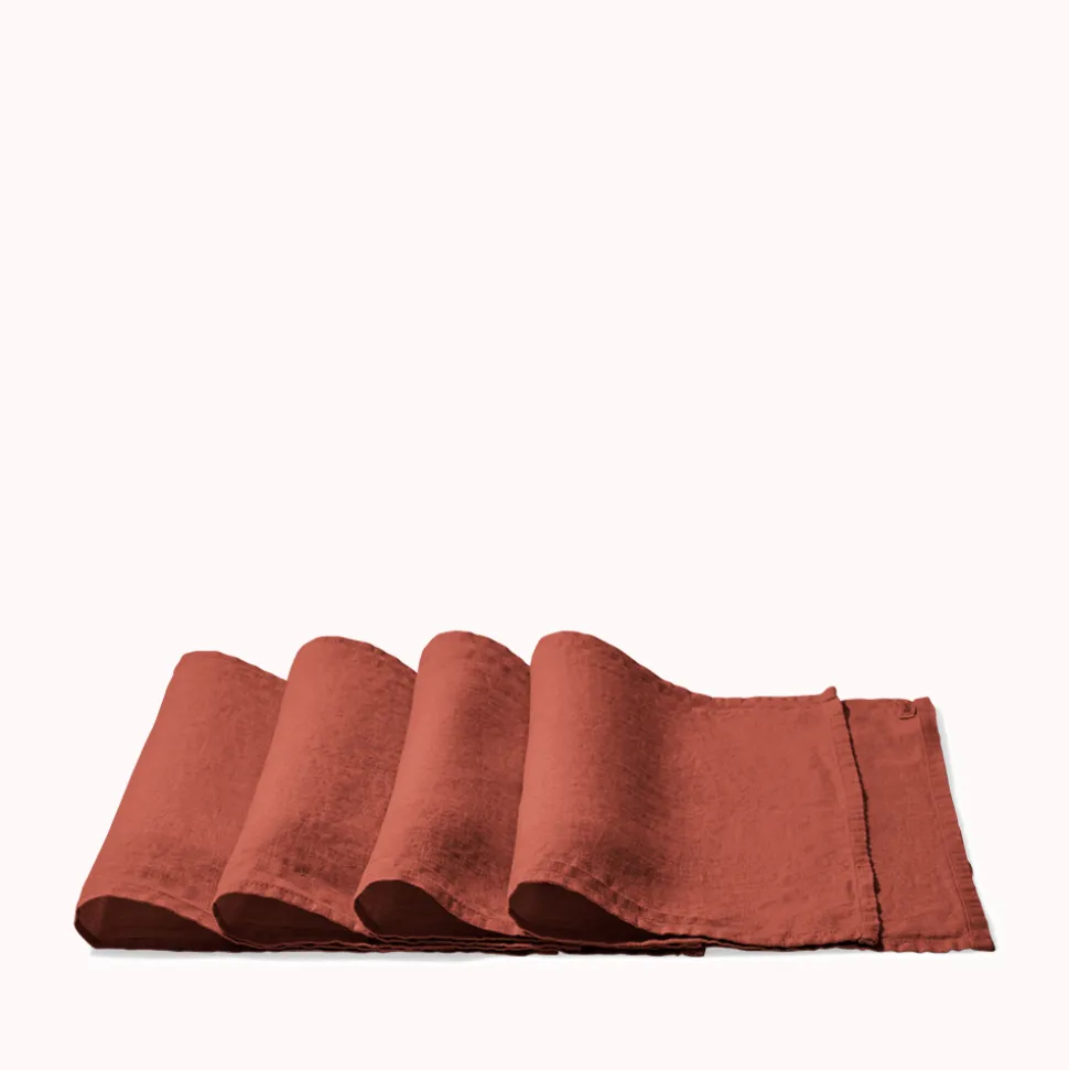 200 LINTEX Sets De Table-Set de table en lin lavé - Rouge Urushi