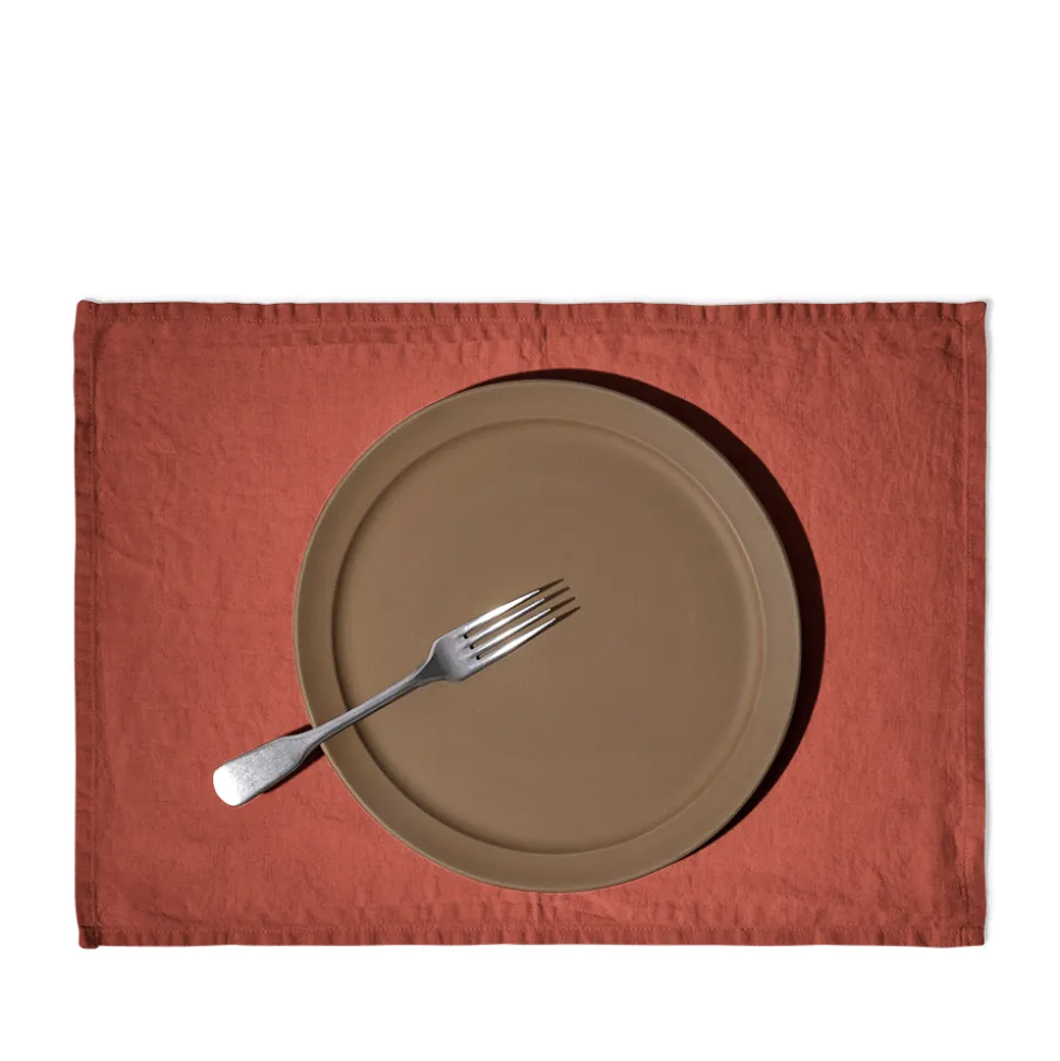 200 LINTEX Sets De Table-Set de table en lin lavé - Rouge Urushi