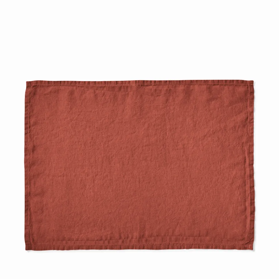 200 LINTEX Sets De Table-Set de table en lin lavé - Rouge Urushi