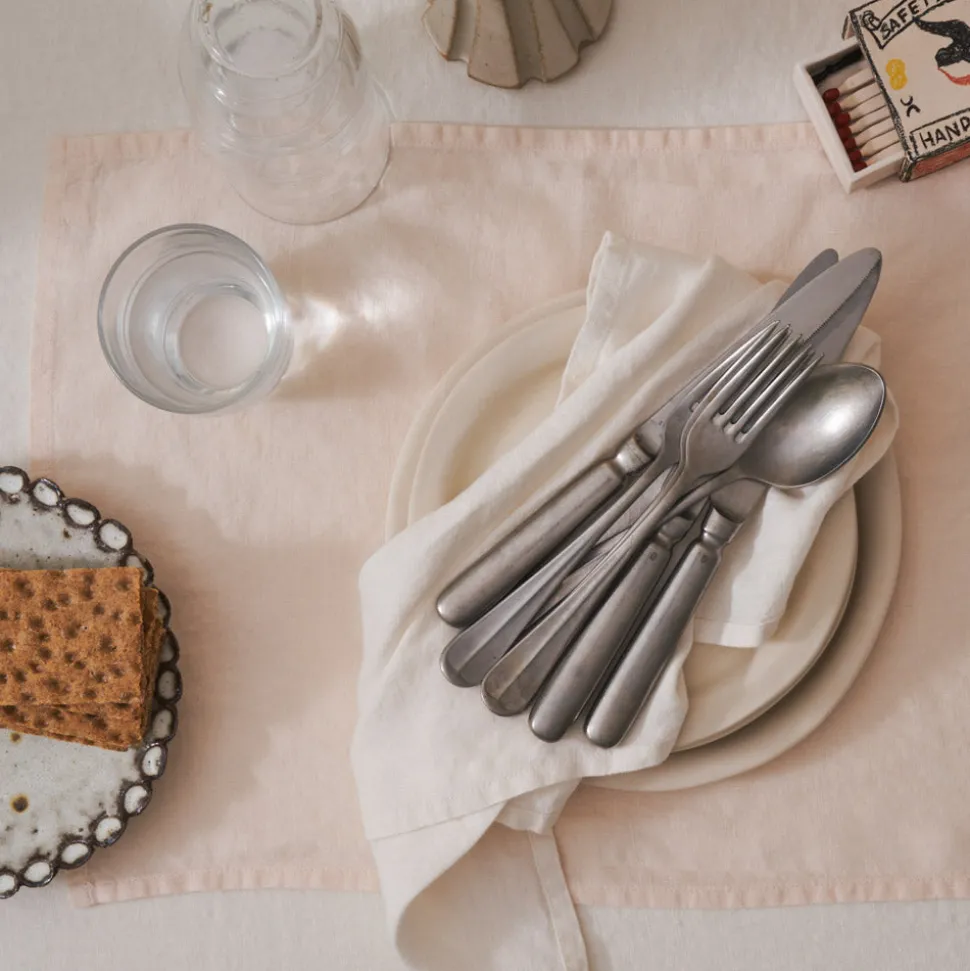 200 LINTEX Sets De Table-Set de table en lin lavé - Blanc de Ceruse