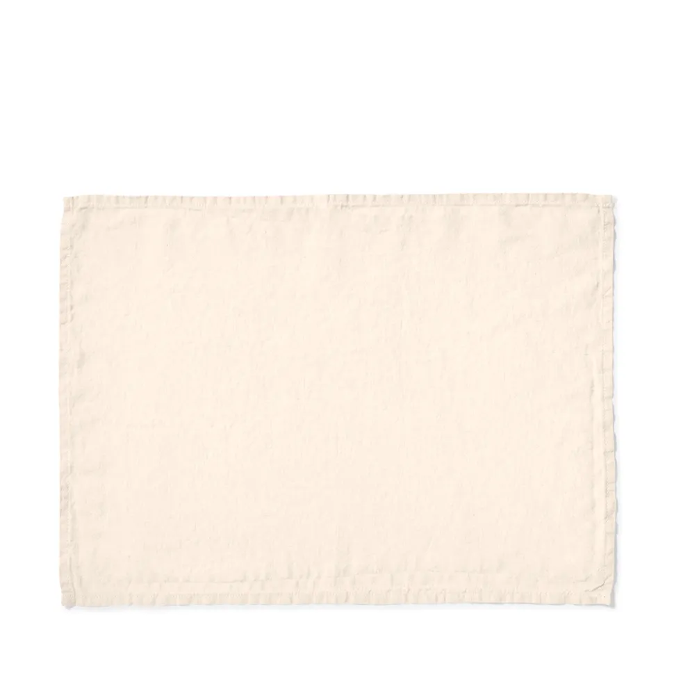 200 LINTEX Sets De Table-Set de table en lin lavé - Blanc de Ceruse