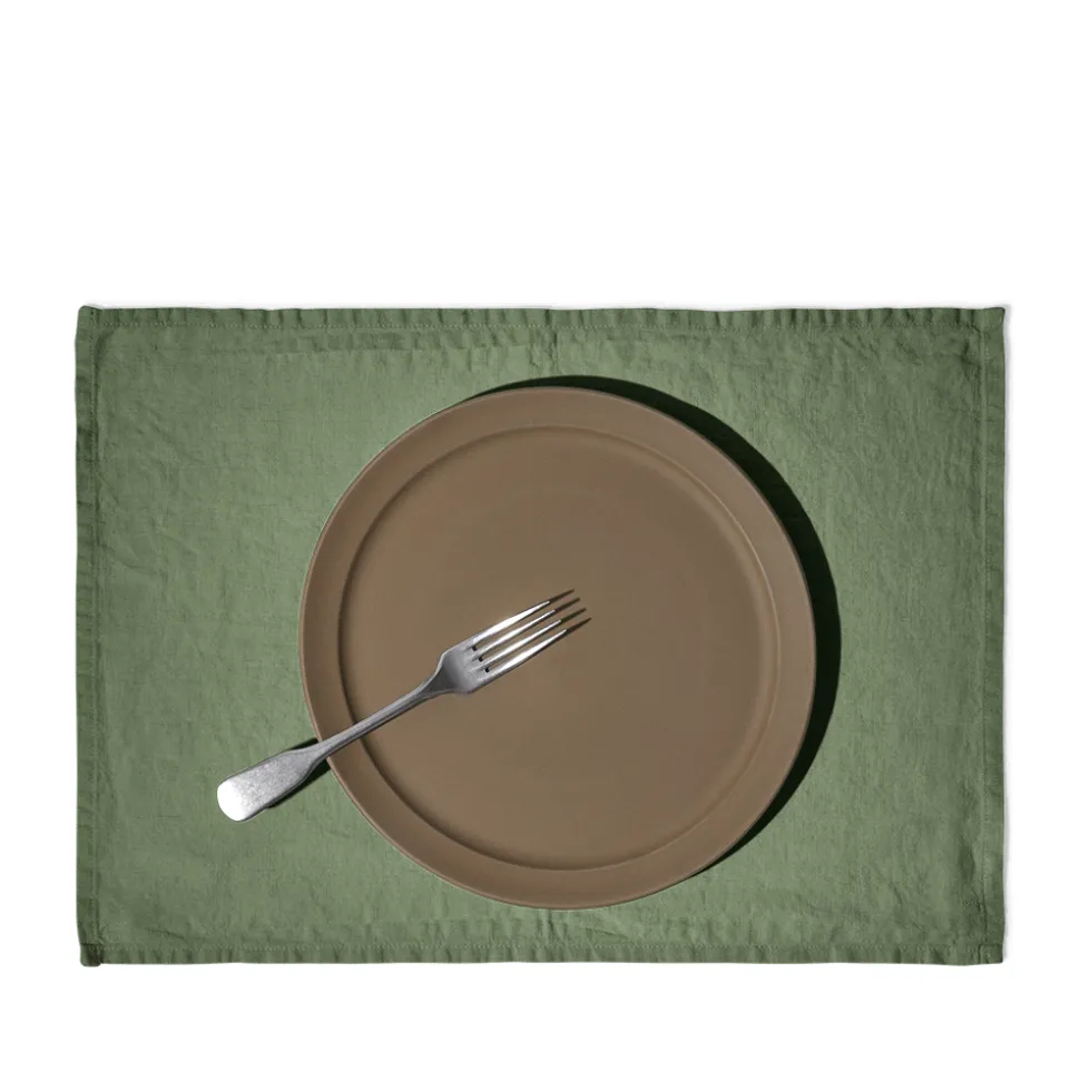 200 LINTEX Sets De Table-Set de table en lin lavé - Vert d'Anduze