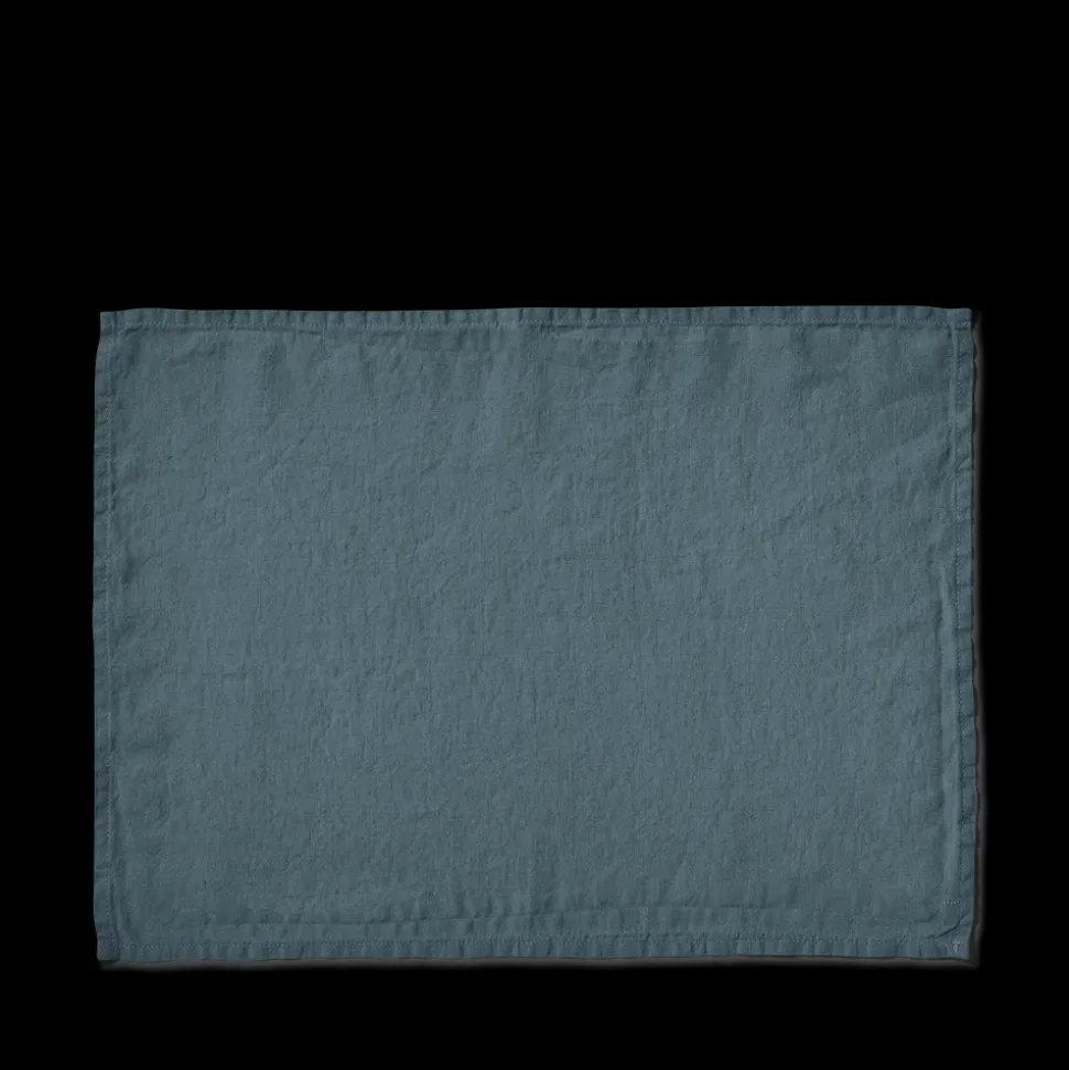 200 LINTEX Sets De Table-Set de table en lin lavé - Bleu Petrole