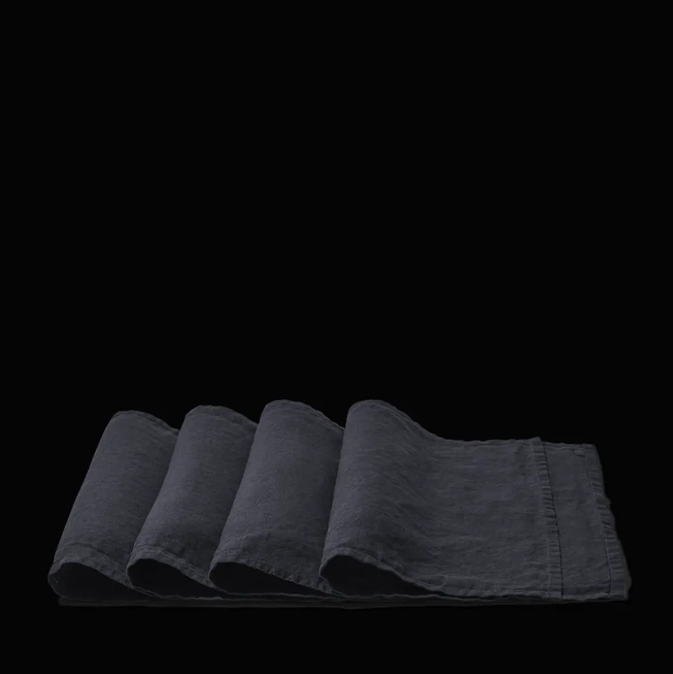 200 LINTEX Sets De Table-Set de table en lin lavé - Bleu Encre