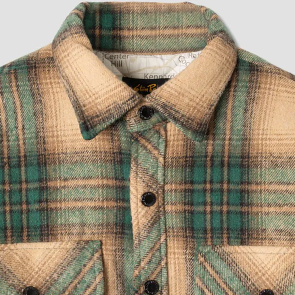 Homme STAN RAY Vestes-- Surchemise à carreaux - Vert/ Beige