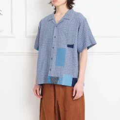 Homme STORY MFG Chemises-- Chemise PA - Vichy Blue