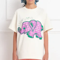 Homme STORY MFG T-shirts-- T-shirt Grateful - Ecru & Pink