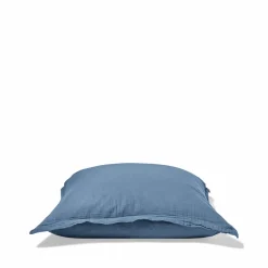2100 GAZEX Taies D'oreiller-Taie d'oreiller en gaze de coton - Bleu Zinc