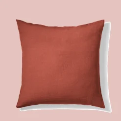 200 LINTEX Taies D'oreiller-Taie d'oreiller en lin lavé - Rouge Urushi