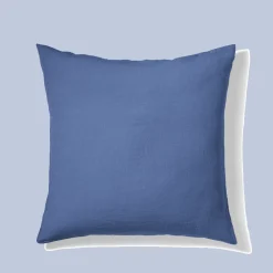 200 LINTEX Taies D'oreiller-Taie d'oreiller en lin lavé - Bleu Paros