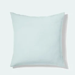 200 LINTEX Taies D'oreiller-Taie d'oreiller en lin lavé - Bleu Antiparos