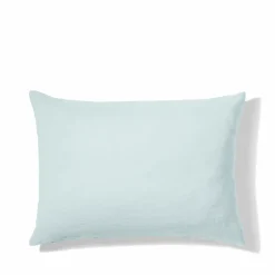 200 LINTEX Taies D'oreiller-Taie d'oreiller en lin lavé - Bleu Antiparos
