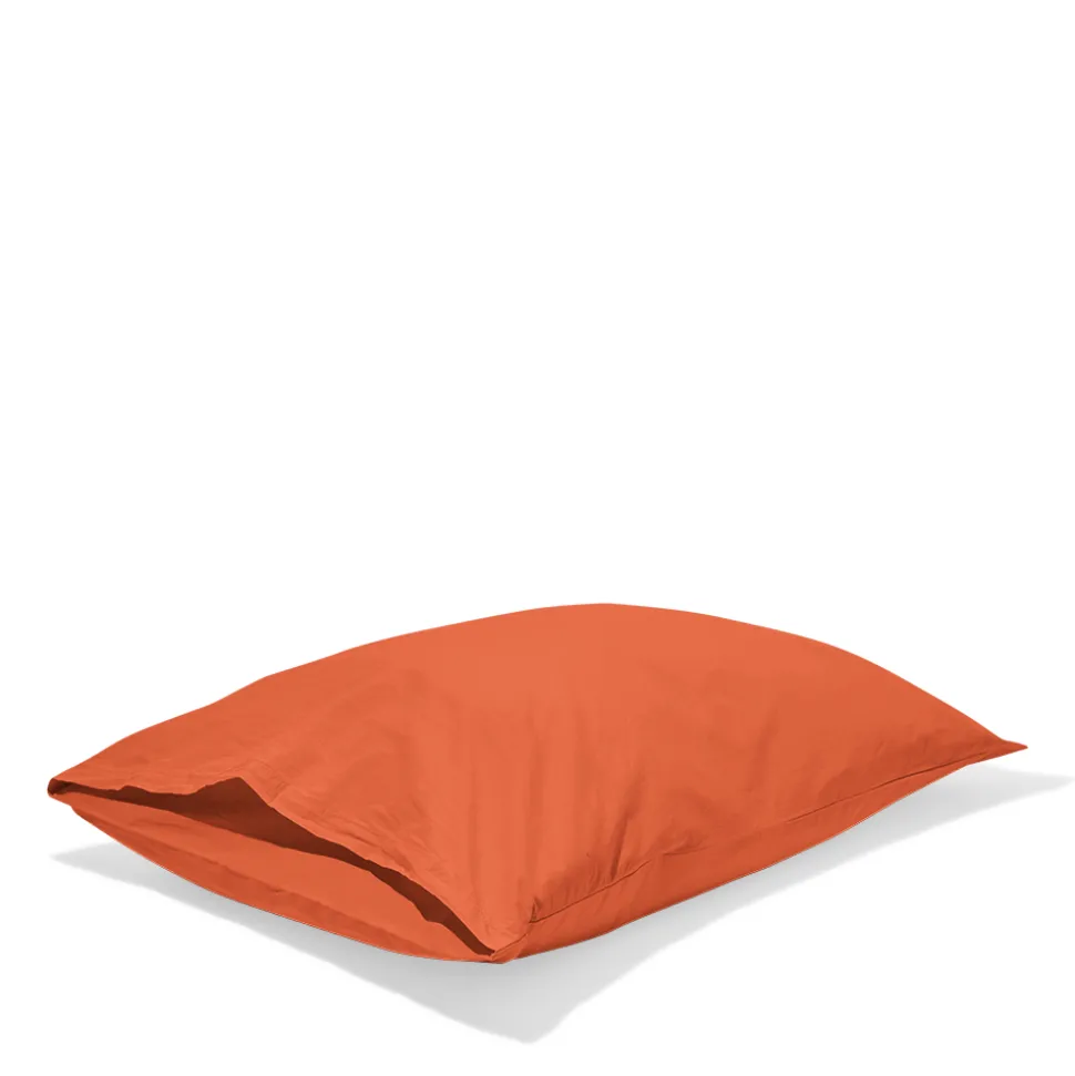 1700 COTEX Taies D'oreiller-Taie d'oreiller en percale de coton - Rouge Ocre