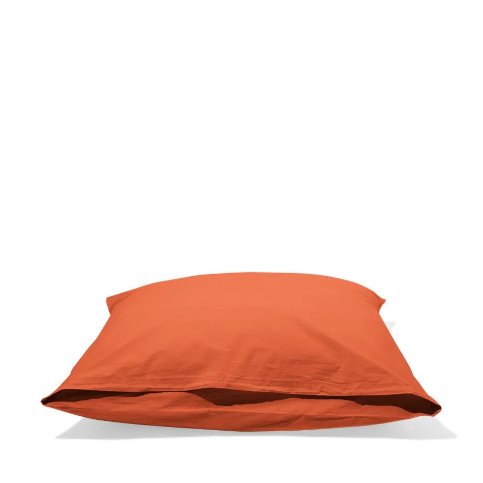 1700 COTEX Taies D'oreiller-Taie d'oreiller en percale de coton - Rouge Ocre