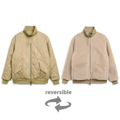 Femme Taion Manteaux-- Veste Military Reversible Down - Beige