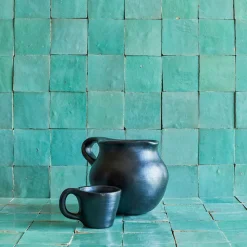 1950 INDIGENA Tasses-Tasse en argile Chamba - Noire