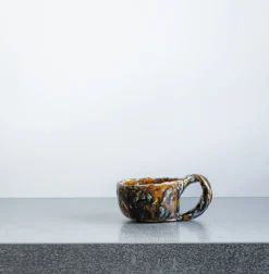 1393 EMILIE HOLM ATELIER Tasses-Tasse en céramique mouchetée - Jaune & Noir