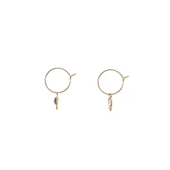 Femme Tassia Canellis Boucles D'oreilles-- Créoles Madras - Amethyste
