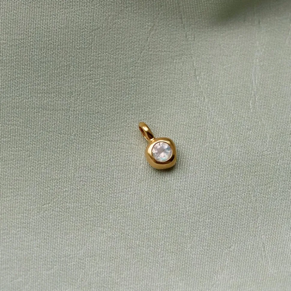 Femme TEN Colliers-- Pendentif Dipper Charm - Doré Pierre de lune