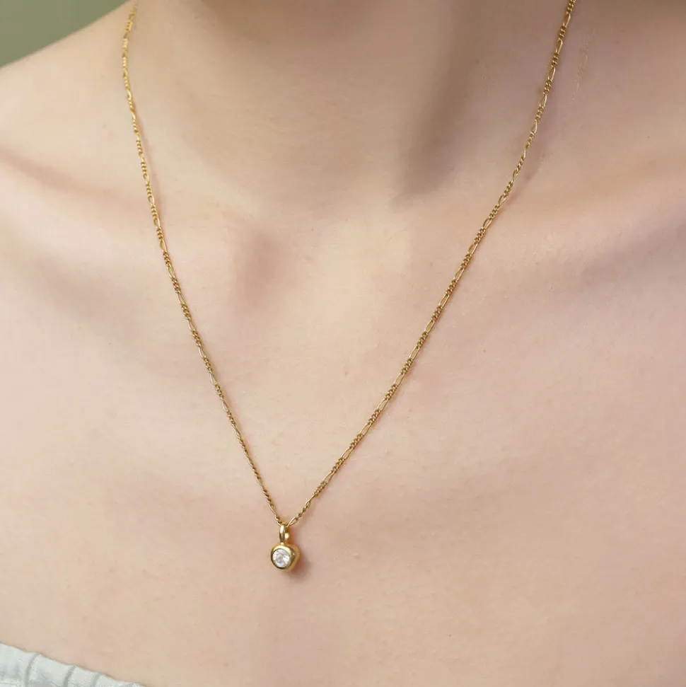 Femme TEN Colliers-- Pendentif Dipper Charm - Doré Pierre de lune