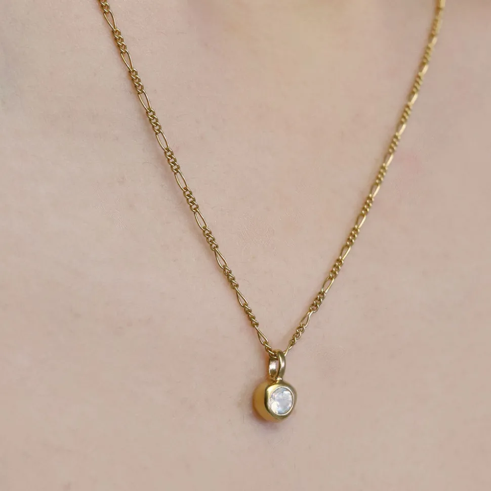 Femme TEN Colliers-- Pendentif Dipper Charm - Doré Pierre de lune