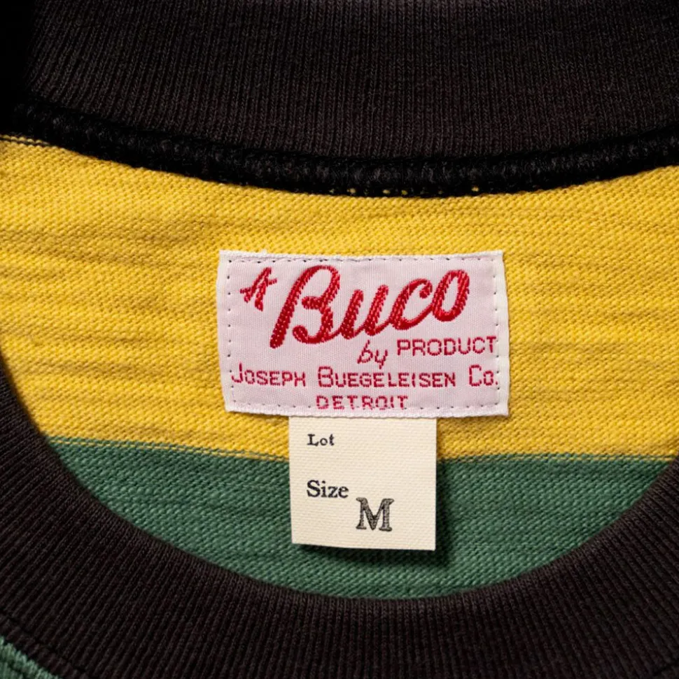Homme THE REAL MCCOYS T-shirts-- T-shirt rayé Buco Stripe - Jaune