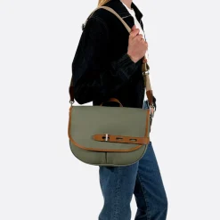 Femme THYRS Sacs À Main-- Besace Double Twill - Kaki