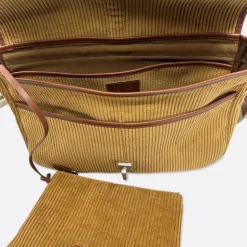 Femme THYRS L'esprit Merci|Sacs À Main-- Besace Velours - Caramel