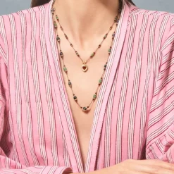 Femme TITYARAVY Colliers-- Collier Gini P Zoïsites - Marron