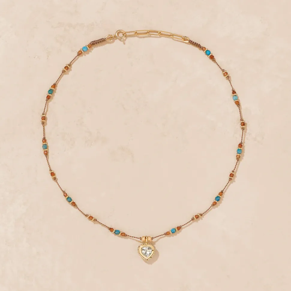 Femme TITYARAVY Colliers-- Collier Gini P Apatites - Marron