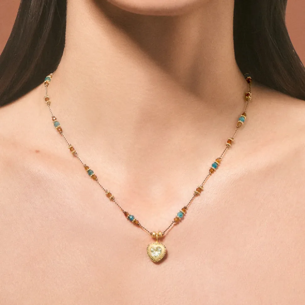 Femme TITYARAVY Colliers-- Collier Gini P Apatites - Marron